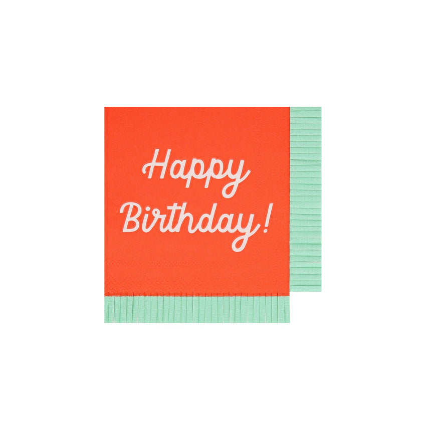 Mixed Happy Birthday Small Napkins