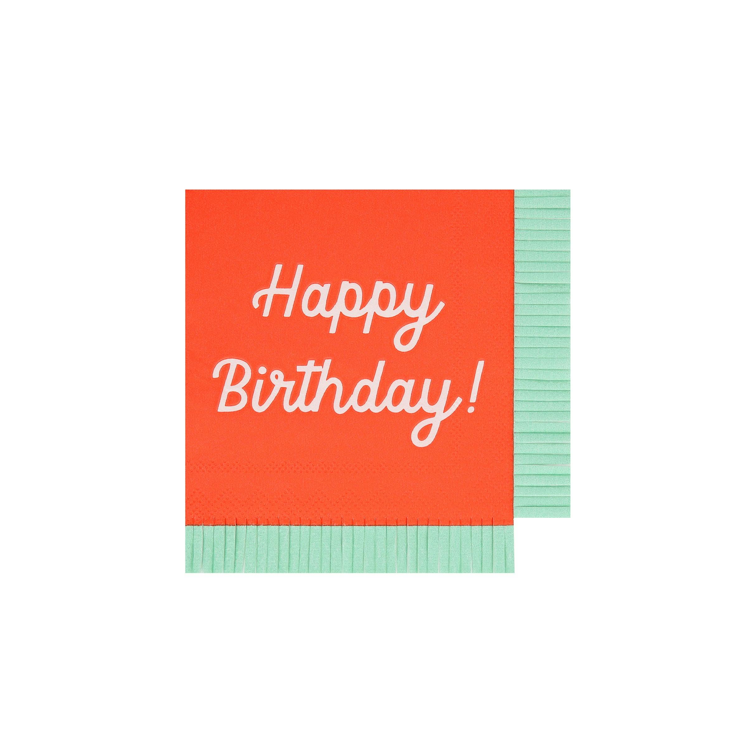 Mixed Happy Birthday Small Napkins