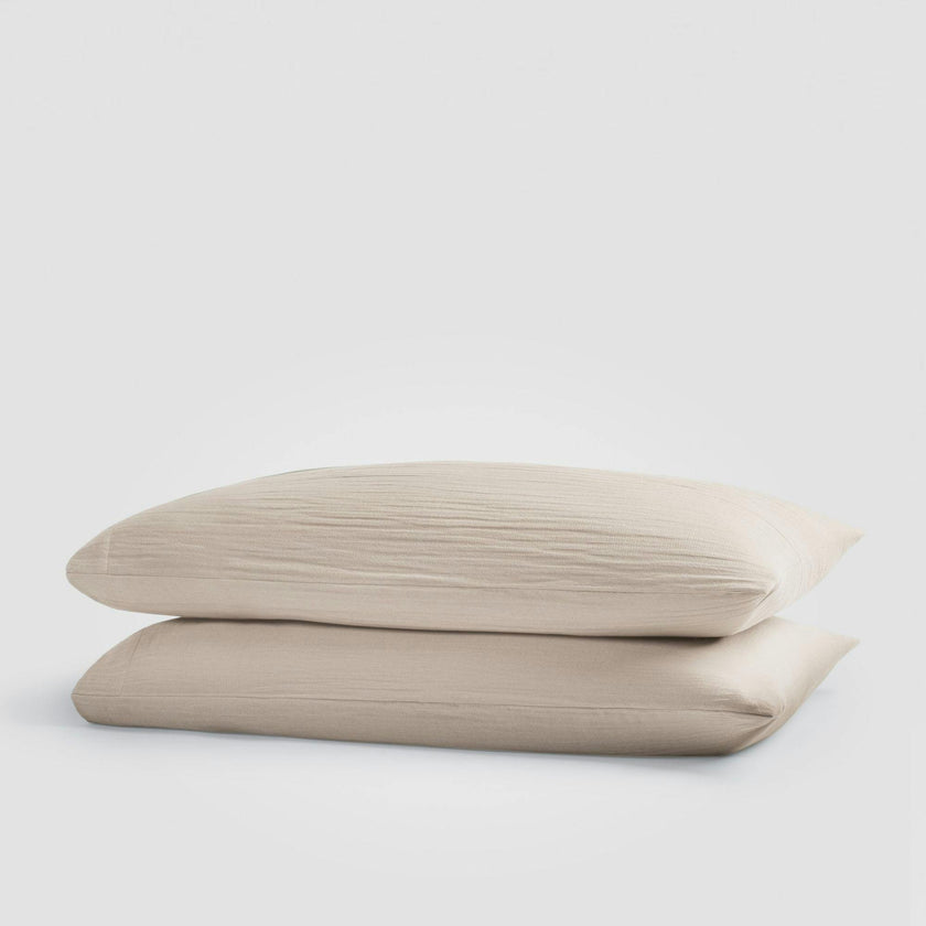 Calm Crinkled Comfort Pillowcase Set – Set of 2 (Morning Fog)