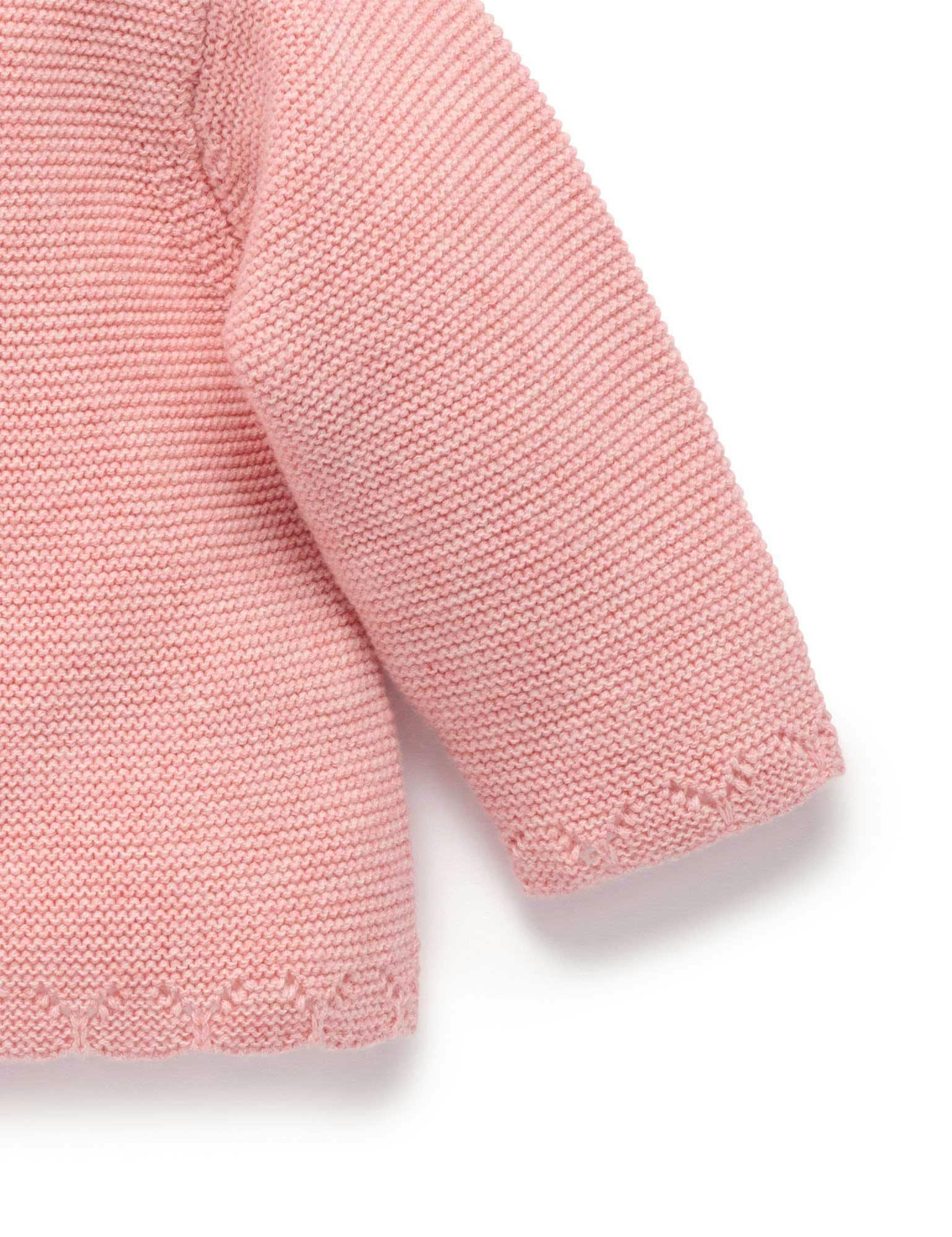 Crochet Collar Cardigan Blush Melange