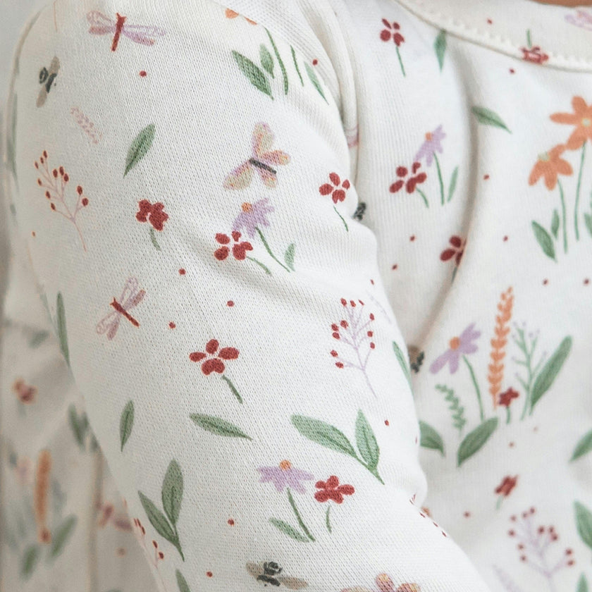 Peyton Zipper Sleeper - Butterfly / Fog + Mint