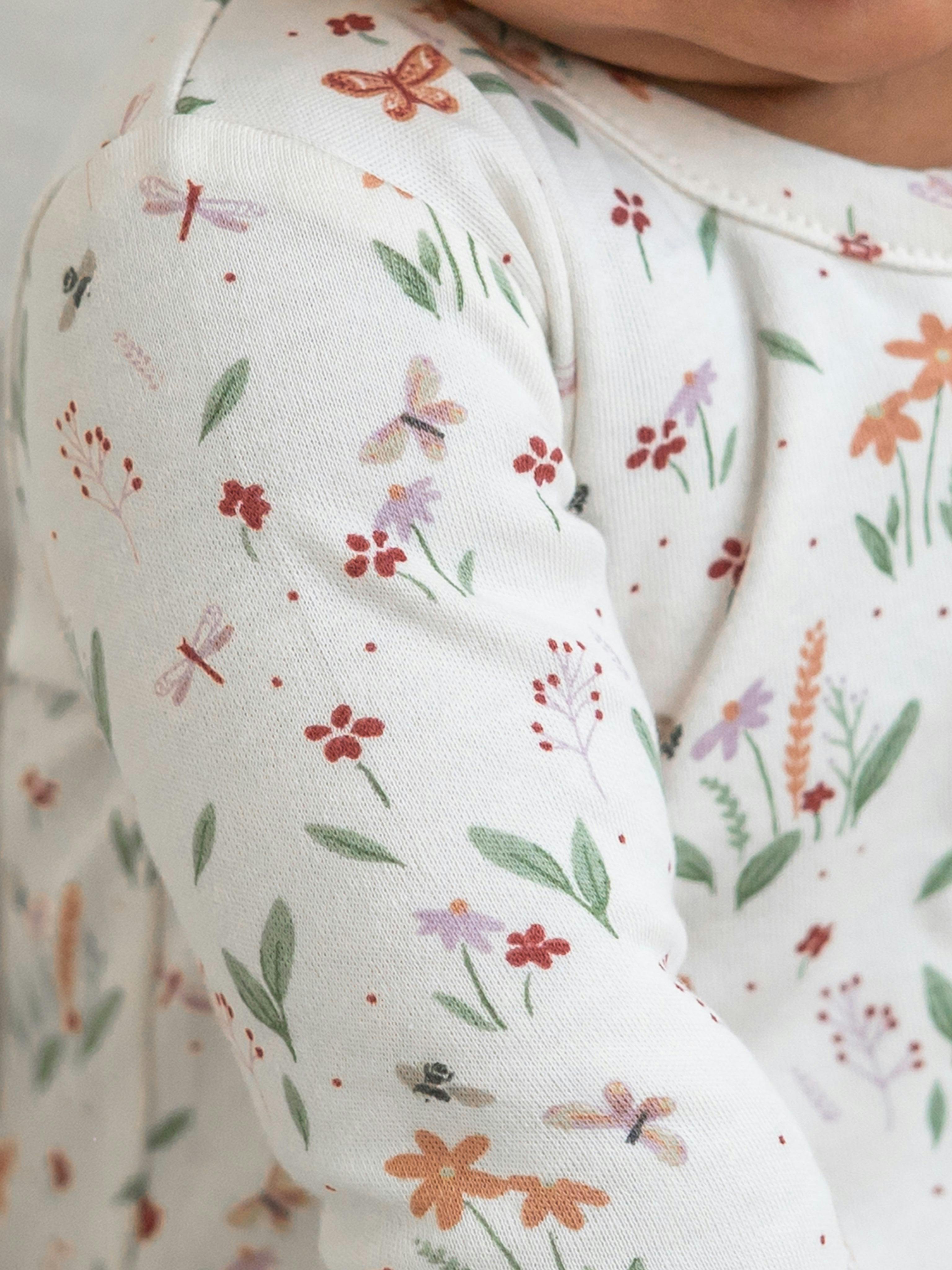 Peyton Zipper Sleeper - Butterfly / Fog + Mint