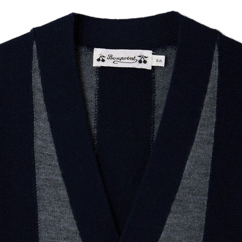 BONPOINT Mandel Cardigan - Navy Stripe