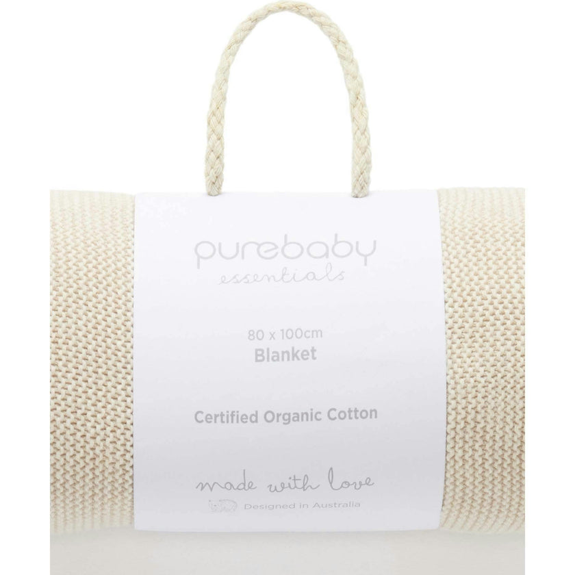 Textured Knit Blanket Wheat melange