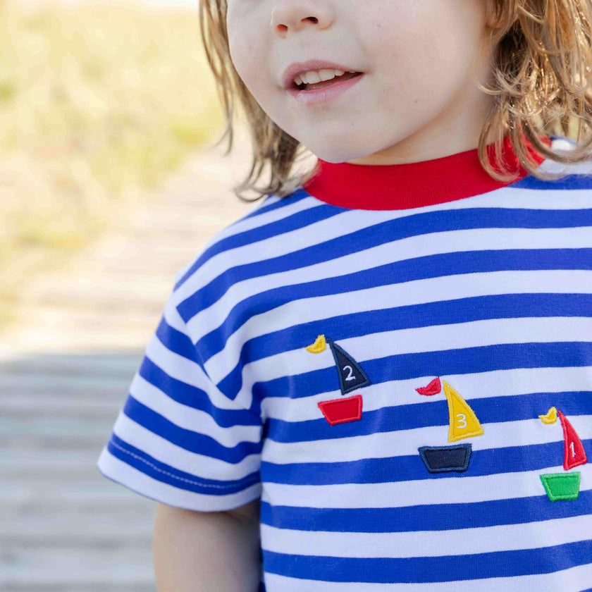 Knit Short Set With Sailboats