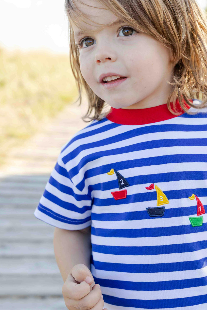 Knit Short Set With Sailboats
