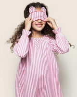 Girl's Twill Delphine Nightgown in Antique Red Ticking