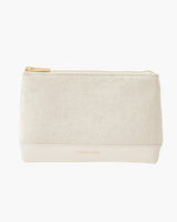 Insulated Small Snack Pouch, White Canvas