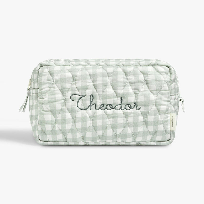 Toiletry Pouch - Green Gingham