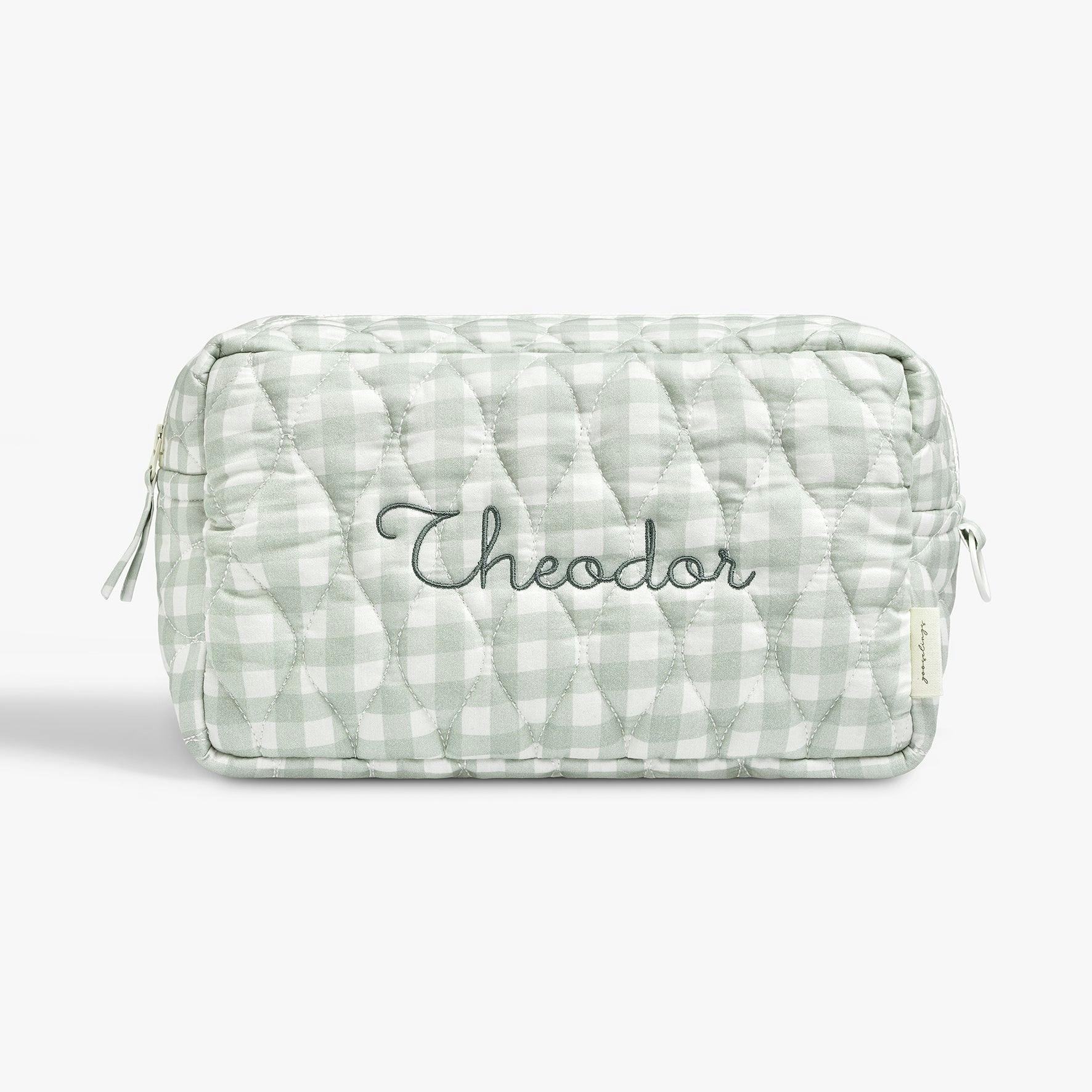 Toiletry Pouch - Green Gingham