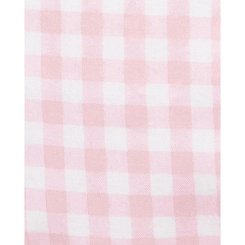 Women's Twill Pajama Short Set in Pink Gingham