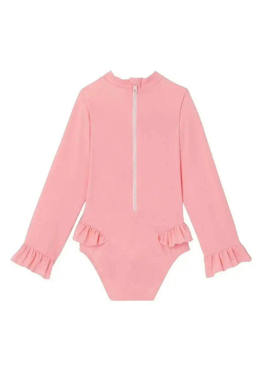 Baby Girl Anti-UV Jersey, Long Sleeves Neon Pink | BORA BORA BEBE