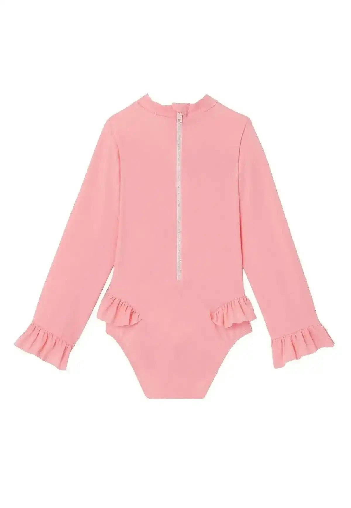 Baby Girl Anti-UV Jersey, Long Sleeves Neon Pink | BORA BORA BEBE