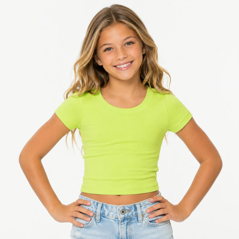 Short Sleeve Basic Seamless Top (8-14y)