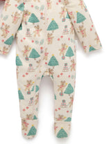 2 Pack Printed Zip Growsuit Deer Christmas Print