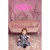 Pinafore Print Elastic Waist Full Skirt Dress