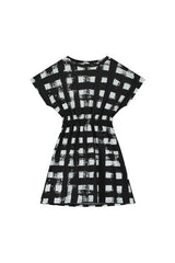 Soft Atlantic Dress Black Plaid Print