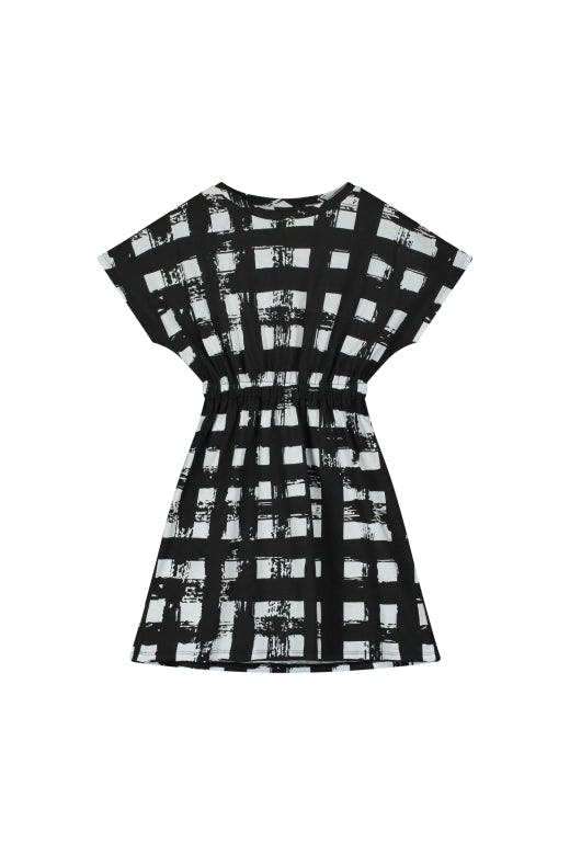 Soft Atlantic Dress Black Plaid Print