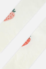 Knit Strawberry Tights Off-White