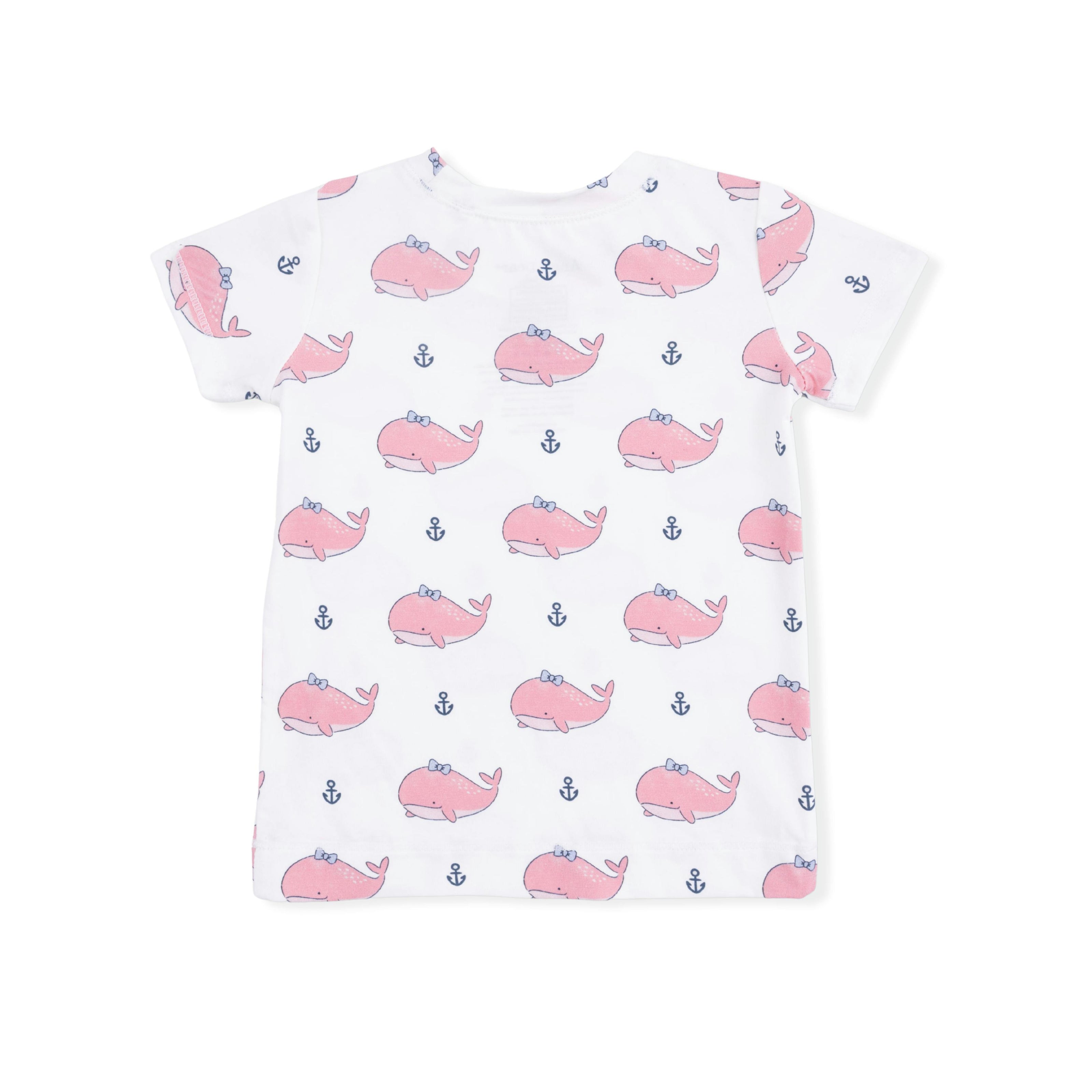 Bubbly Whale with Bow  Pink - Loungewear Short Set