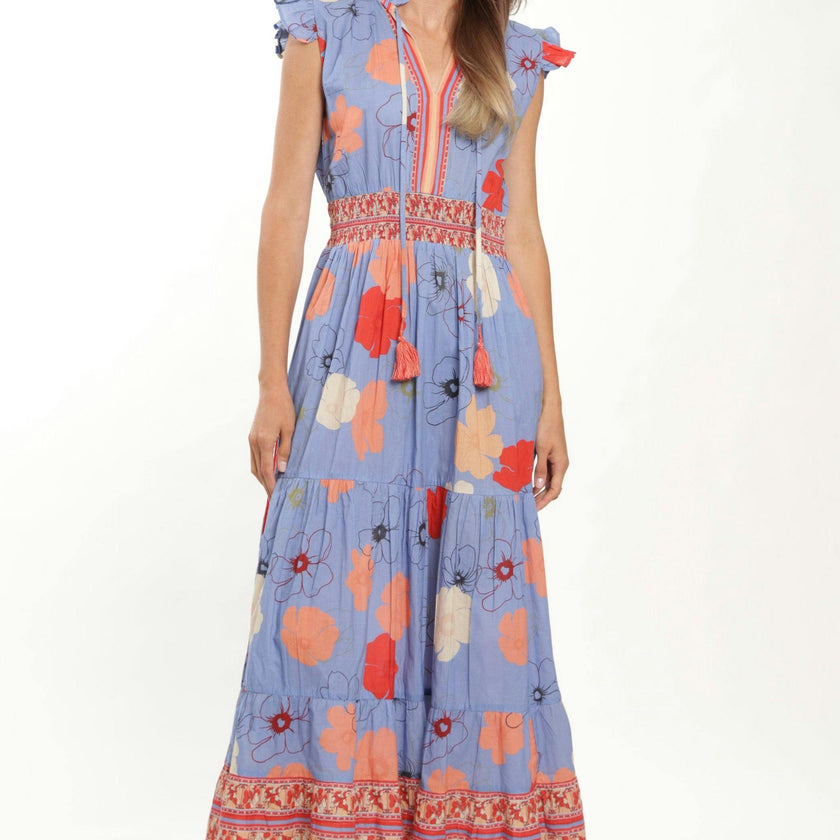 Anais Maxi  Dress - Blue Toile