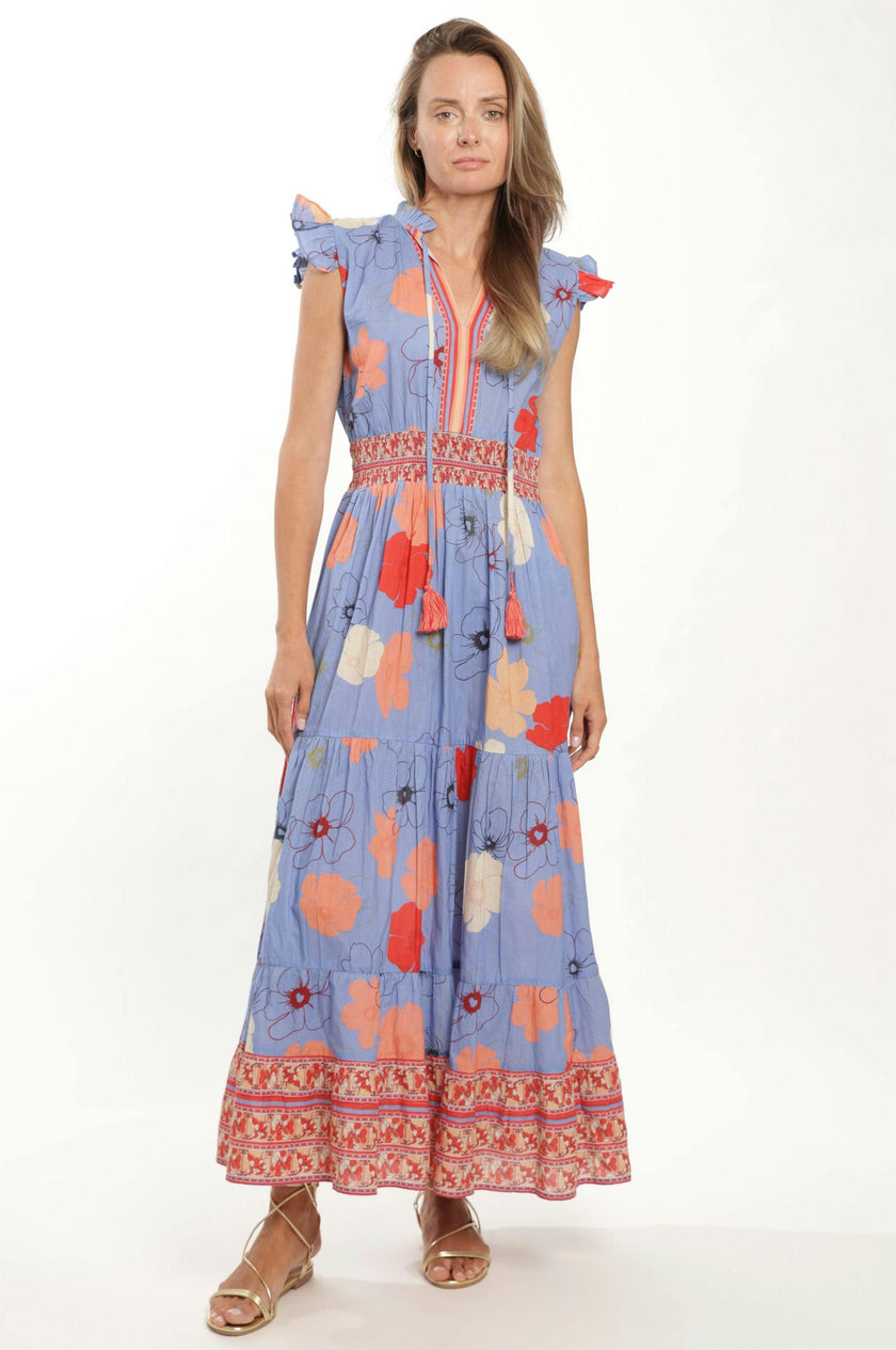 Anais Maxi  Dress - Blue Toile