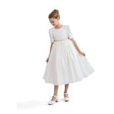 White Vasonette Pearl-Embellished Dress