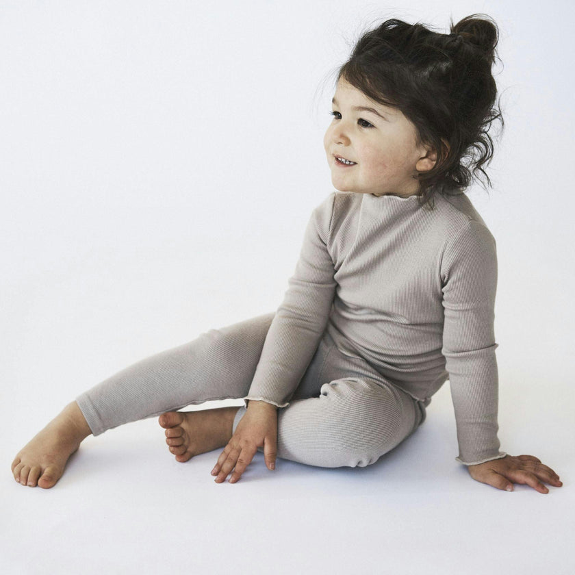 Rib Mock Neck Long Sleeve Top