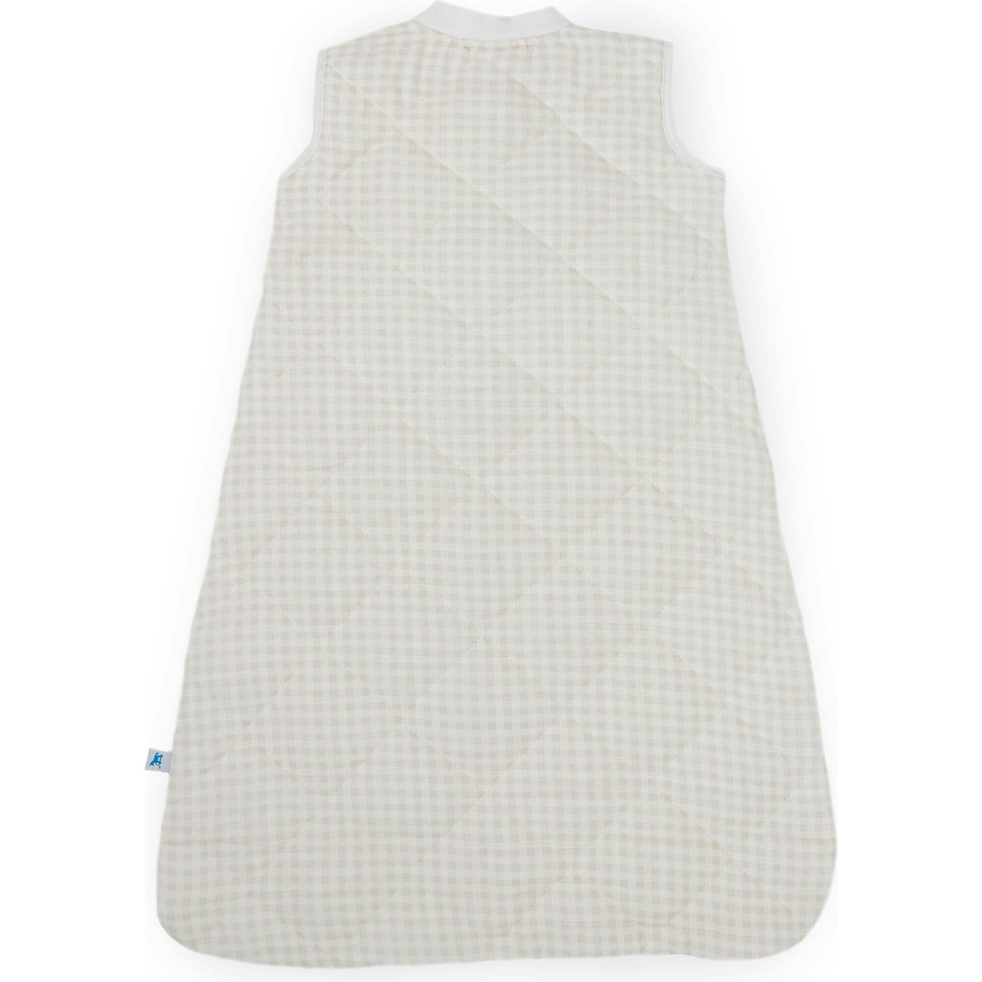 Cotton Muslin Quilted Sleep Bag - Tan Gingham