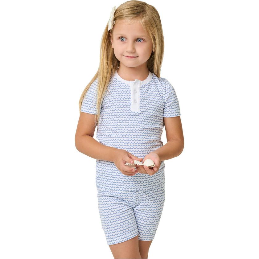 Kid's Pima Snug Fit Pajama Short Set in La Mer