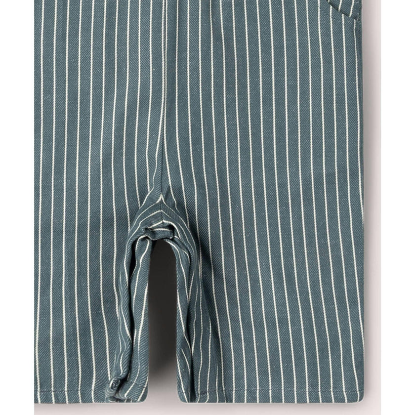Navy Striped Dungaree Shorts, Navy