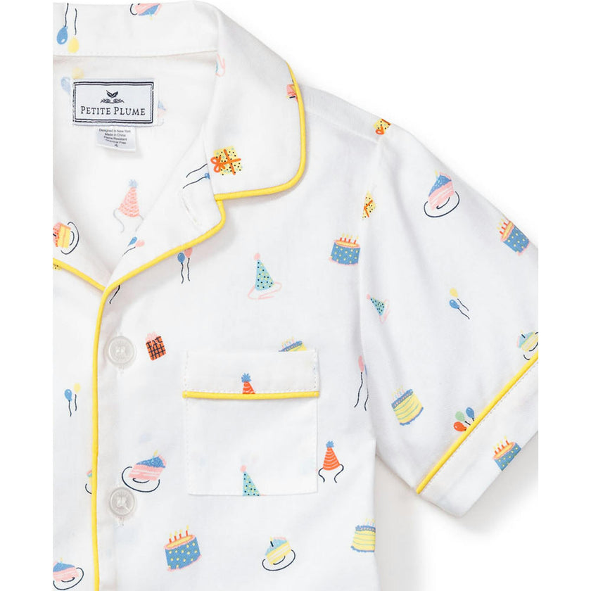 Kid's Twill Pajama Short Set in Birthday Wishes