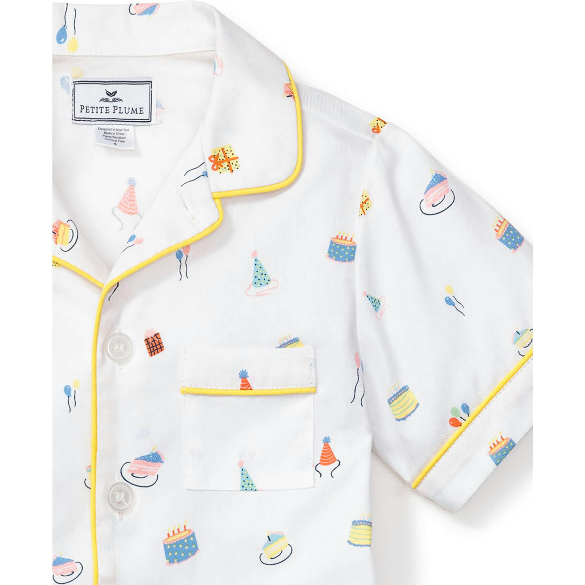 Kid's Twill Pajama Short Set in Birthday Wishes