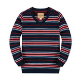 Organic V-Neck Sweater with Elbow Patches