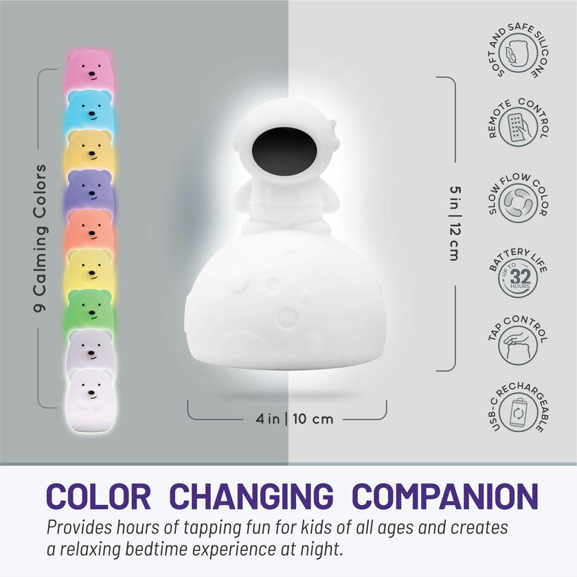 LumiPets Alice the Astronaut Silicone Night Light