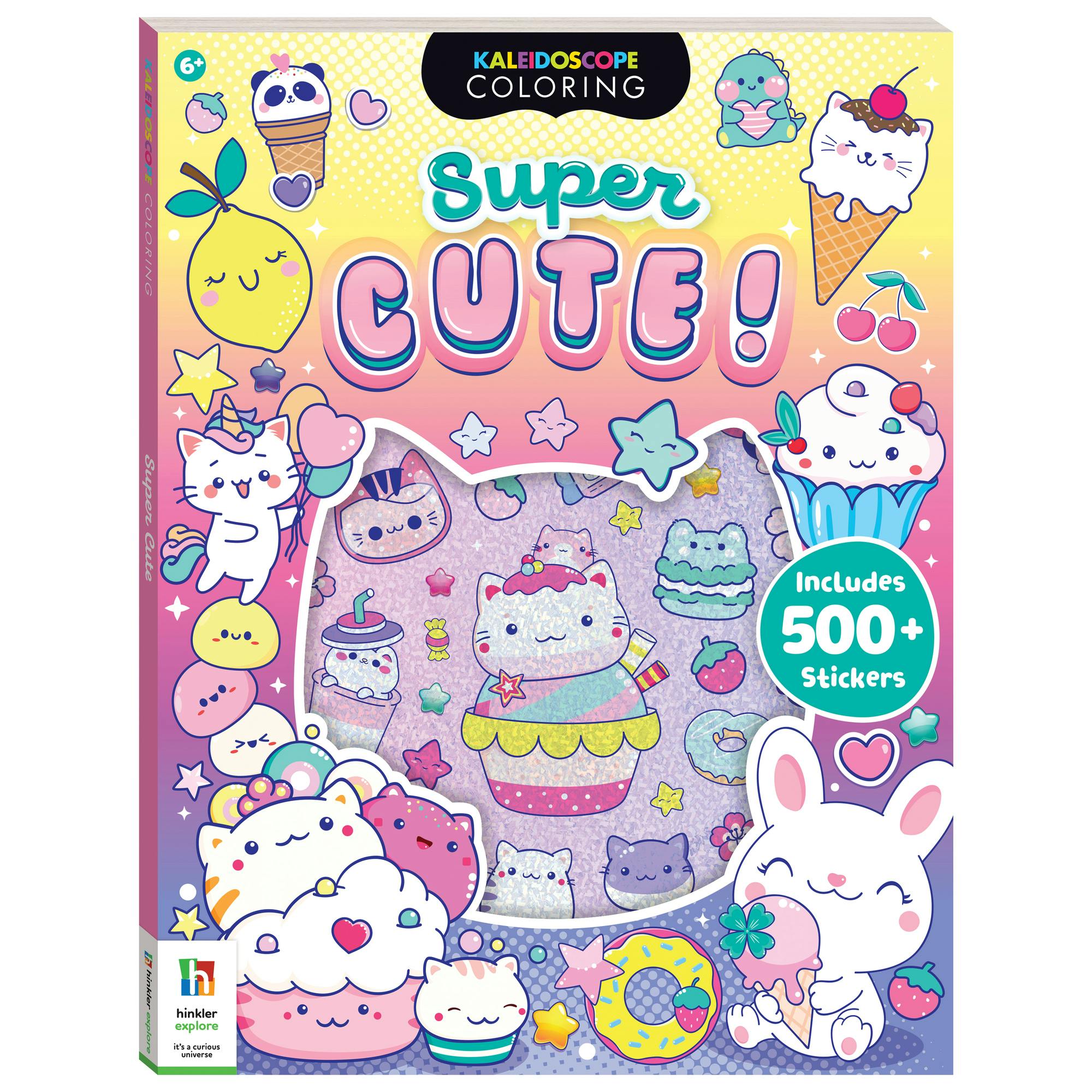Kaleidoscope: Super Cute Sticker Coloring Book