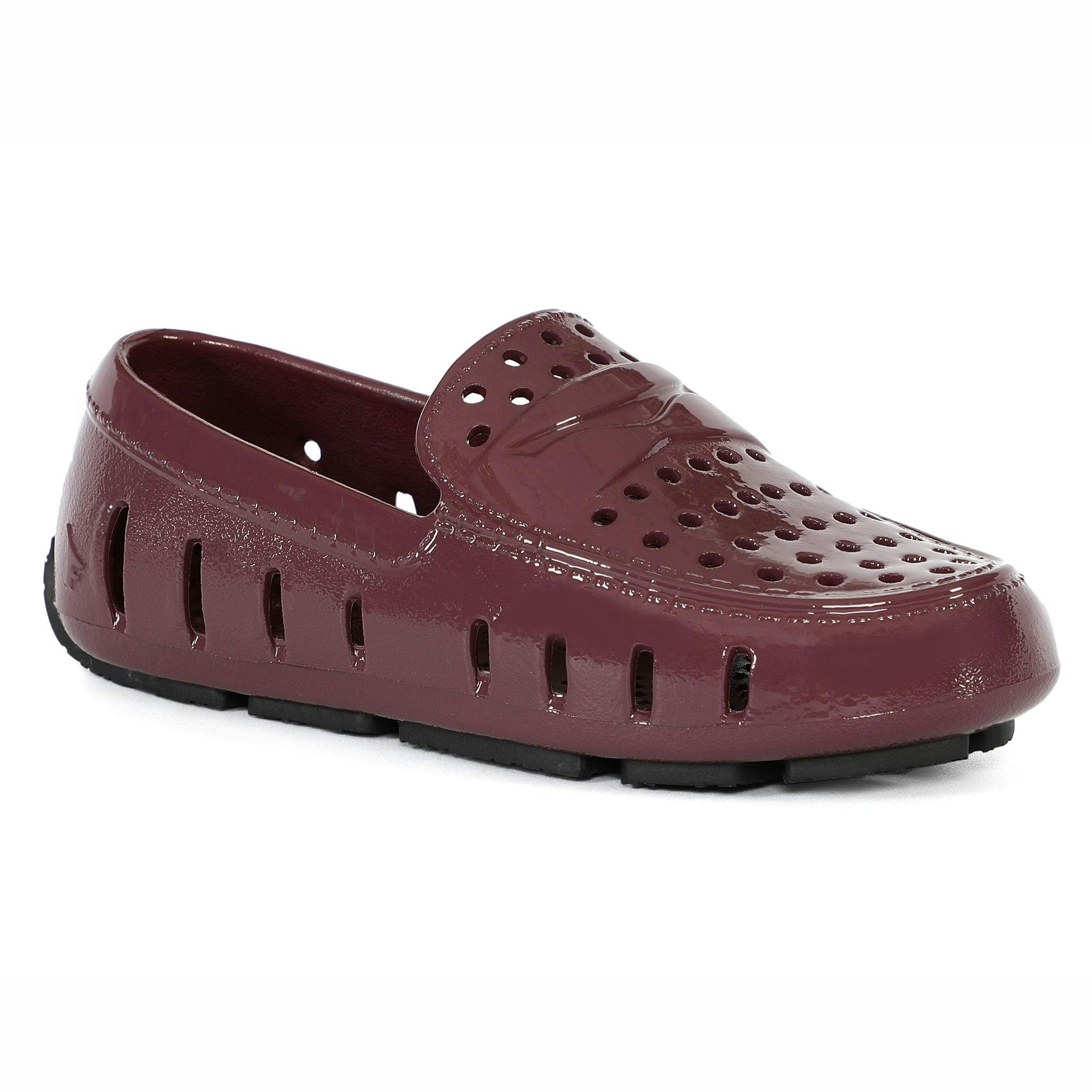KIDS BURGUNDY PATENT/BLACK PRODIGY DRIVER