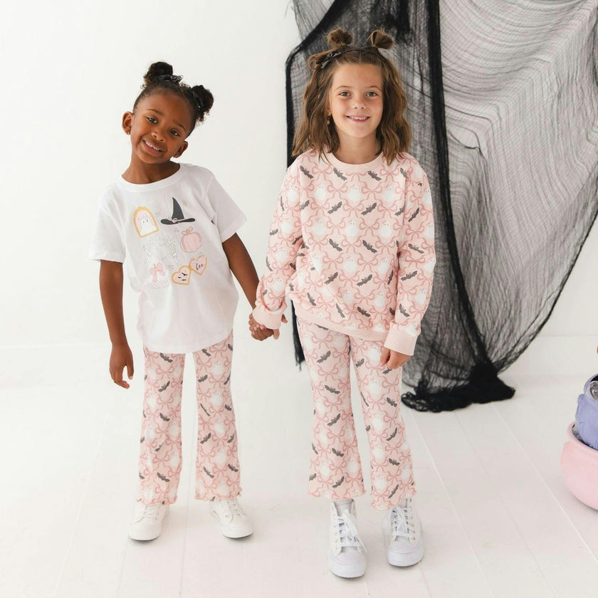 Bat And Ghost Trellis Halloween Sweatshirt