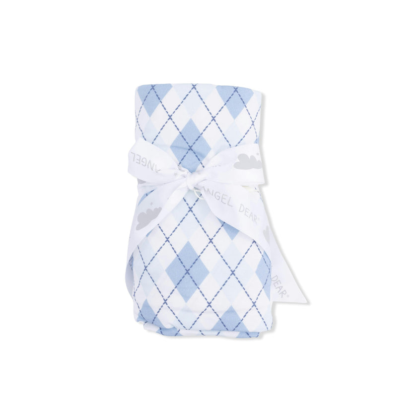 Blue Argyle - Swaddle Blanket