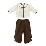Brown Set with Lace Detail