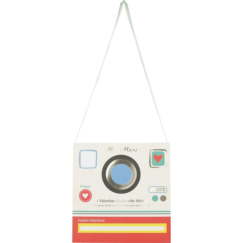 Instant Camera Kids Valentine'S Cards & Stickers Set