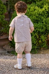 Carson Short Set - Khaki Gingham