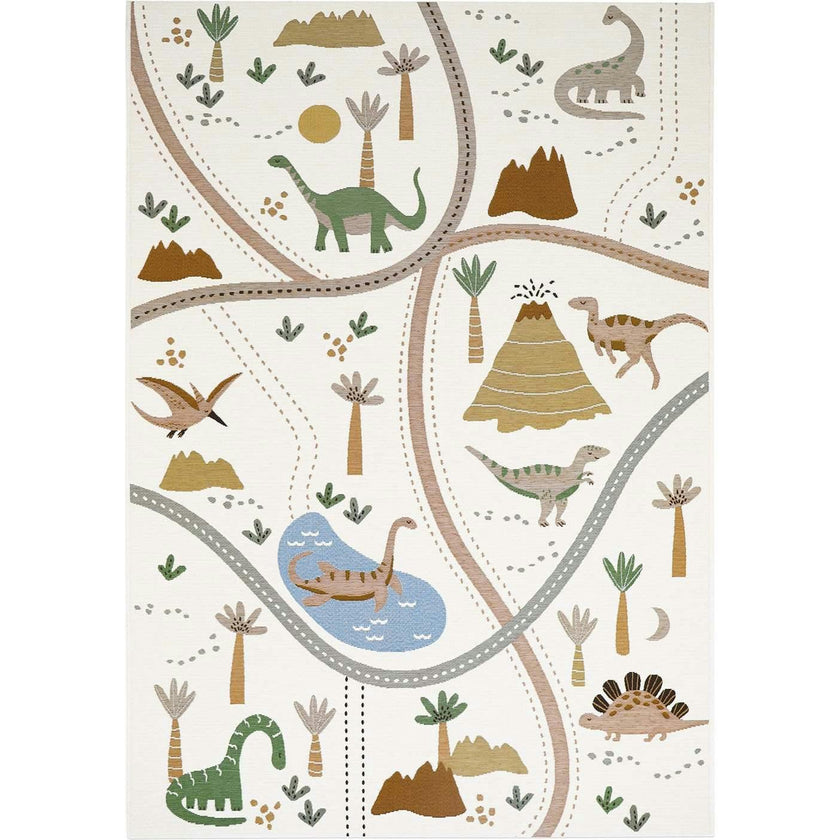 Flat Woven Graphic Print Rectangular Play Rug