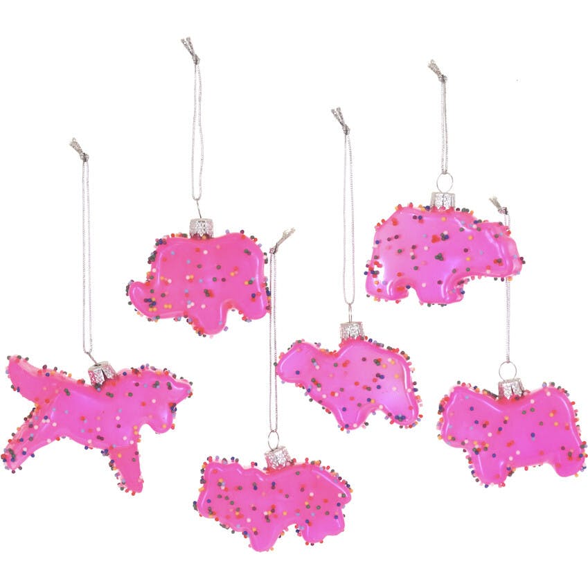 Frosted Circus Animal Cookie Ornaments