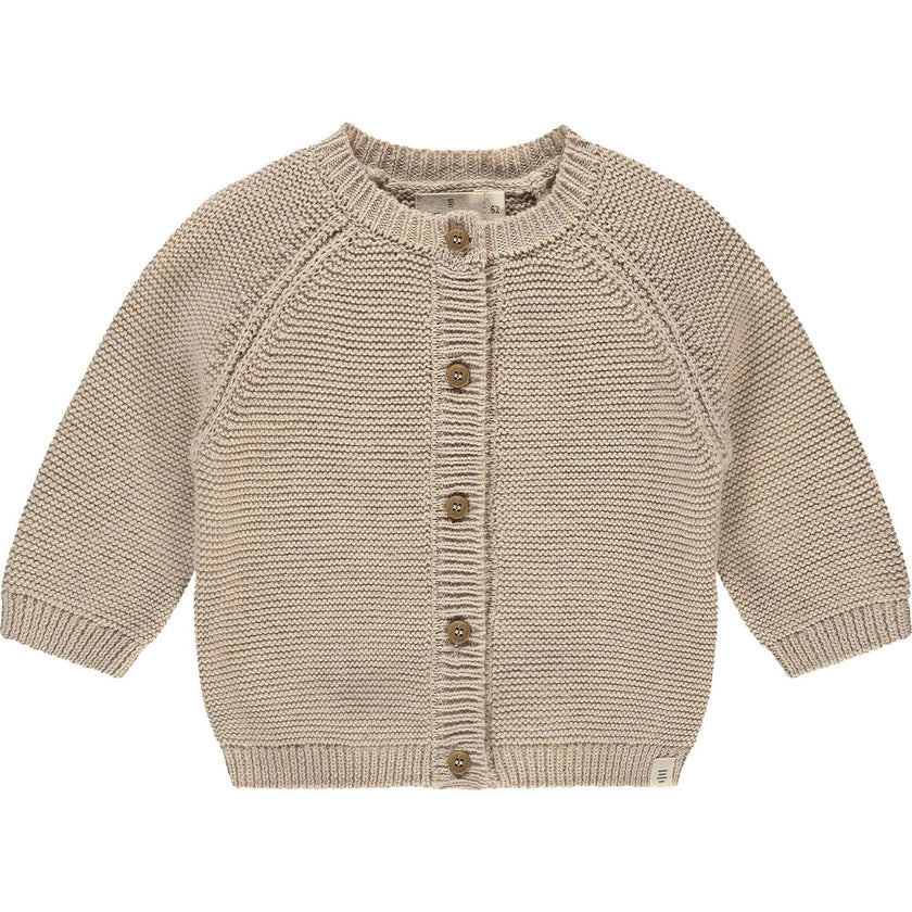 Knit Round Neck Button-Up Cardigan