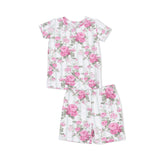 Cabbage Rose Stripe - Loungewear Short Set
