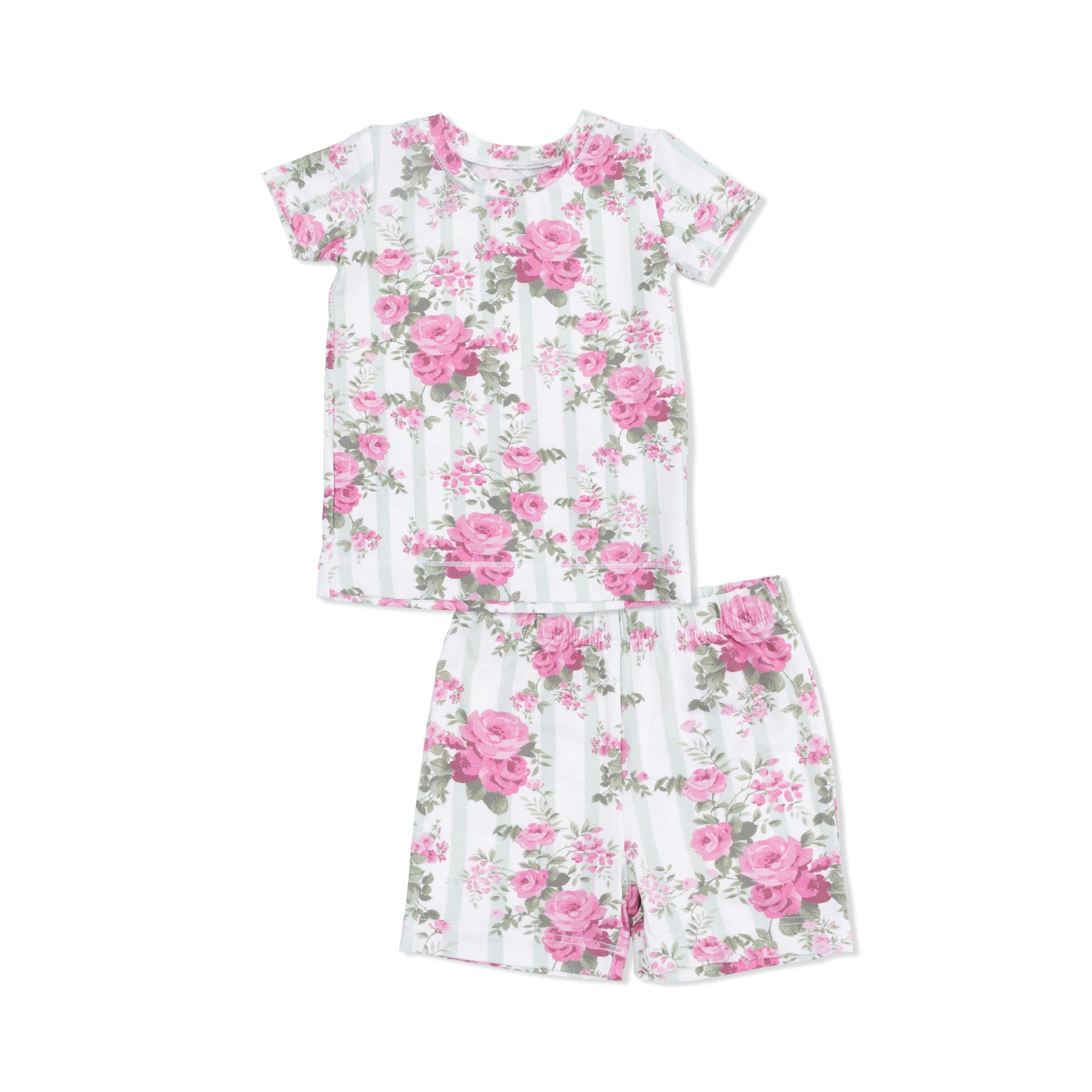 Cabbage Rose Stripe - Loungewear Short Set