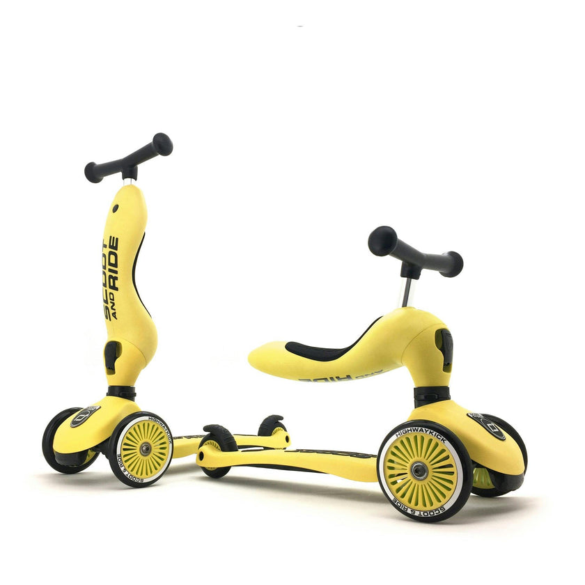 HighwayKick 1 Scooter and Ride On Toy Lemon