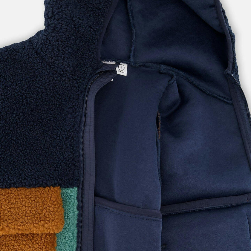 Sherpa Jacket Navy Colorblock