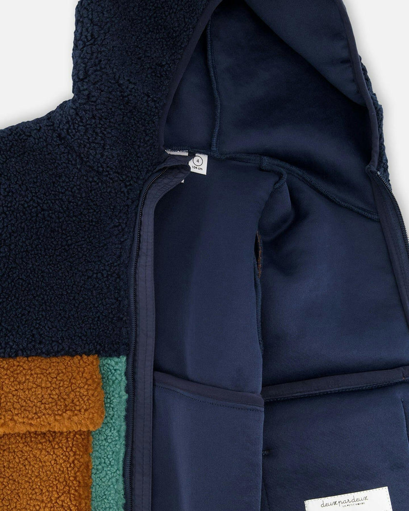 Sherpa Jacket Navy Colorblock